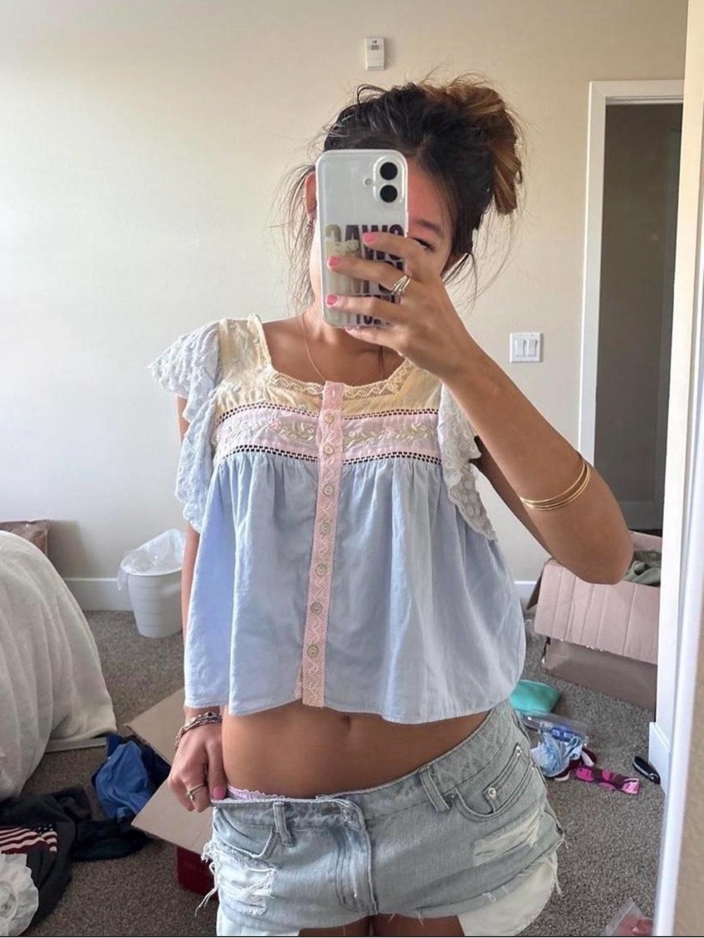 Loveshackfancy baby doll crop top